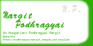 margit podhragyai business card